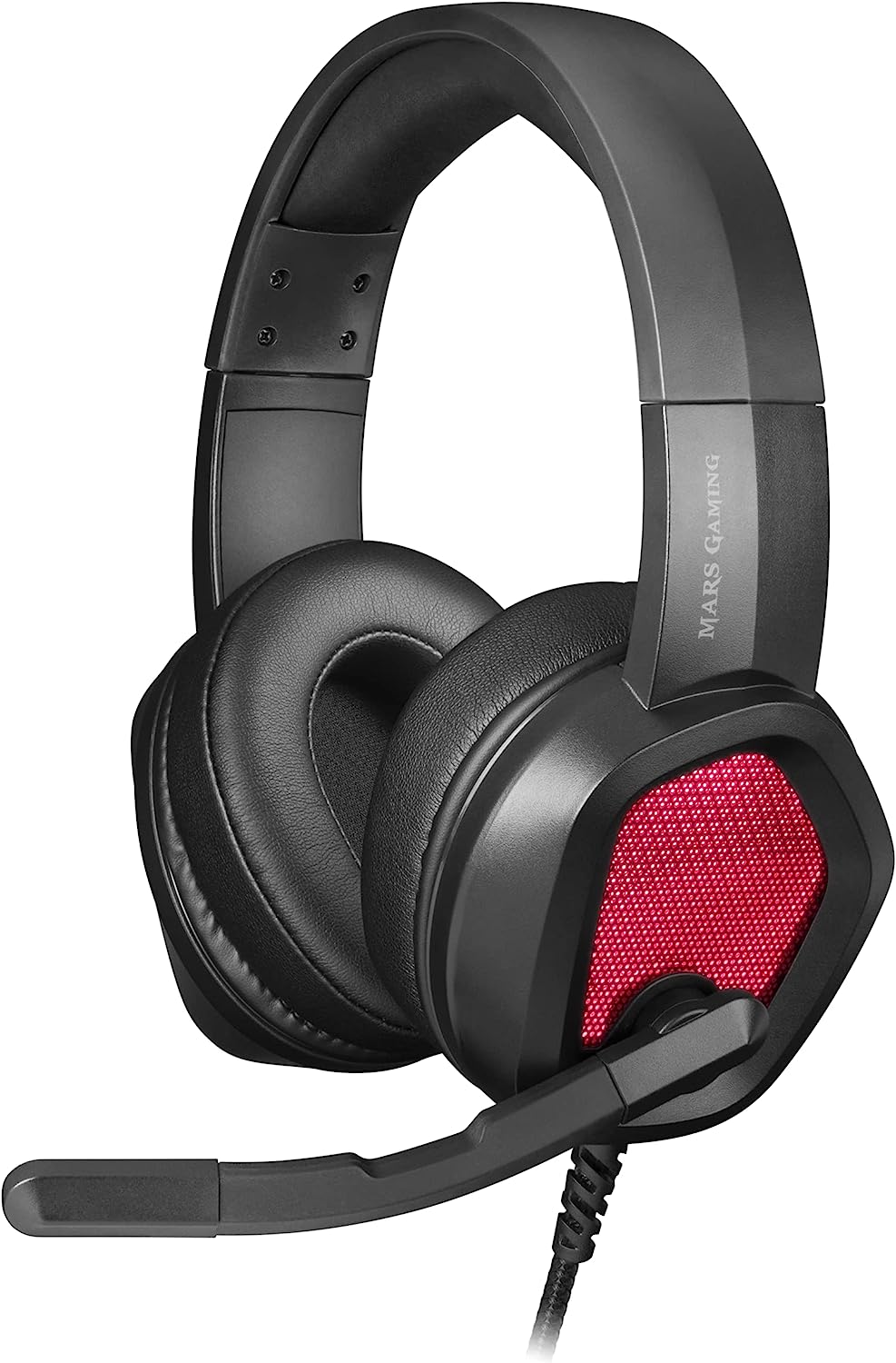 Геймърски слушалки Mars Gaming MH320, Boom микрофон, LED подсветка, Шумопотискане, Черни