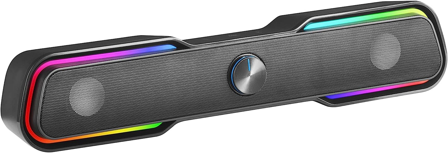 Саундбар Mars Gaming MSBXW, 10W, RGB подсветка, Контрол на звука, Bluetooth, 3.5мм жак, Черен