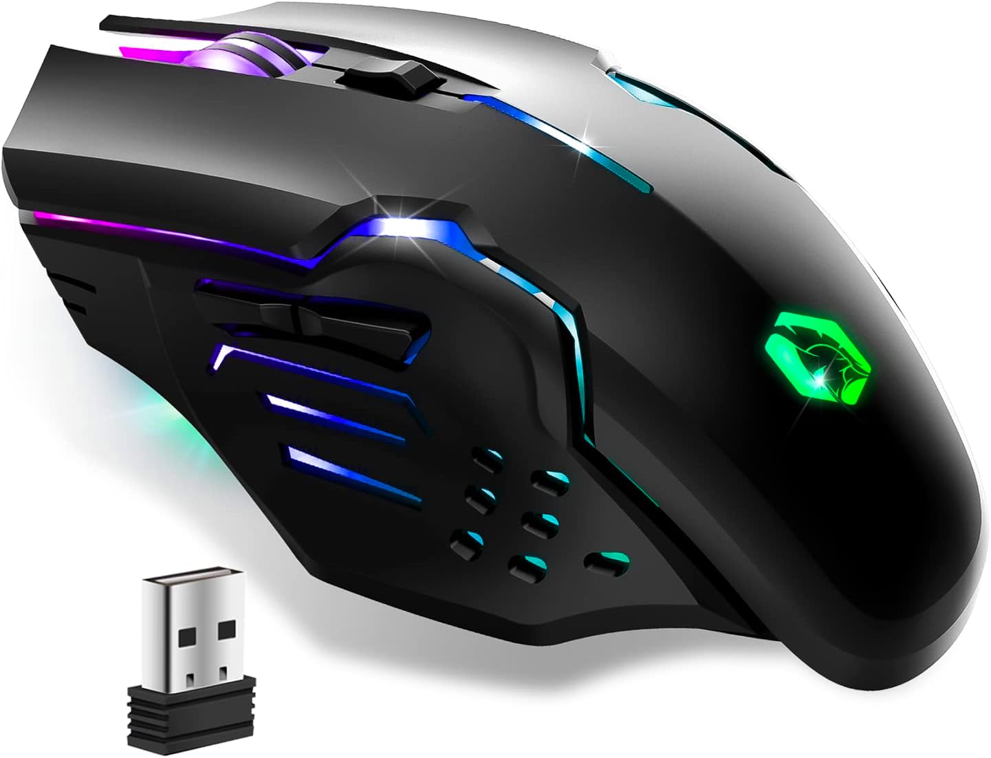 Безжична геймърска мишка Empire Gaming RF903, 4800 DPI, RGB подсветка, RF, Черна