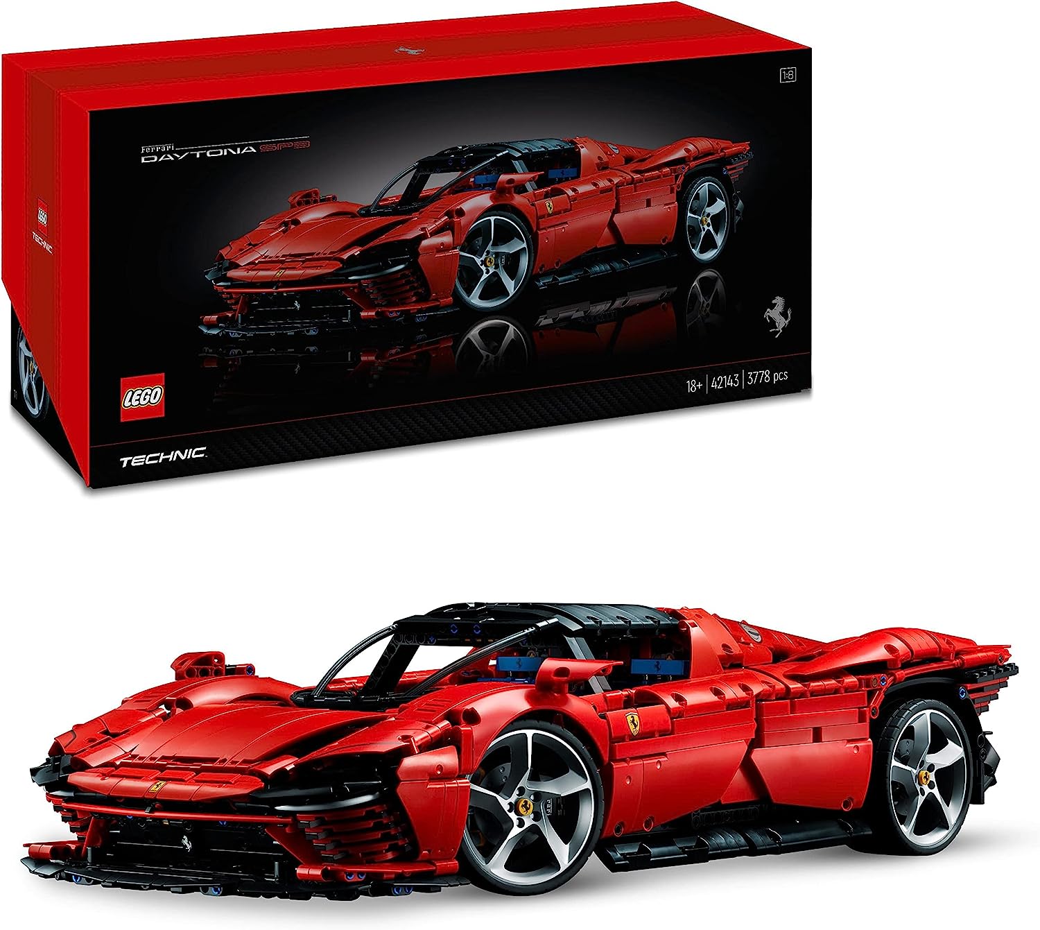Конструктор LEGO 42143 Technic: Ferrari Daytona SP3, 3778 части, 59 x 14 x 25см, Подвижни части, Подходящ за лица 18+