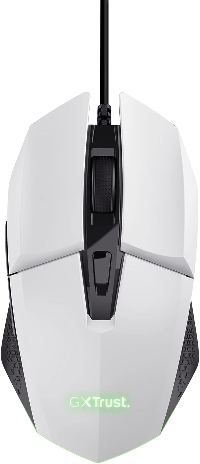 Геймърска мишка Trust Gaming GXT 109, 6400 DPI, Оптична, 6 бутона, LED подсветка, 1.5м кабел, USB, Бяла