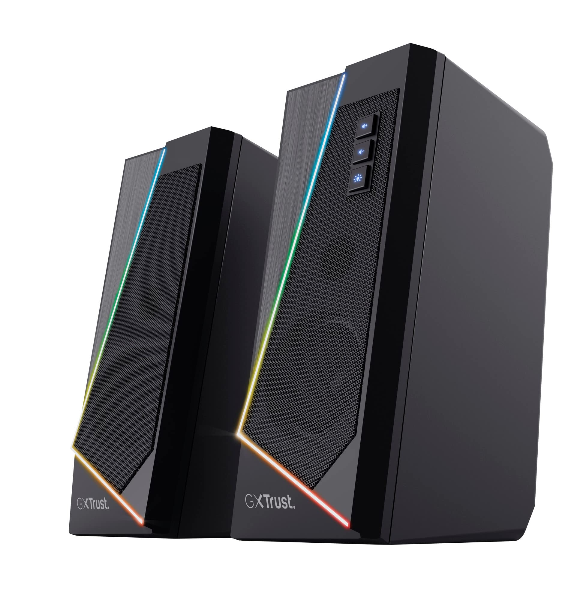 Колонки за компютър Trust GXT 609 Zoxa, 2 канала, 12W RMS, RGB подсветка, 3,5мм жак за звука, USB захранване