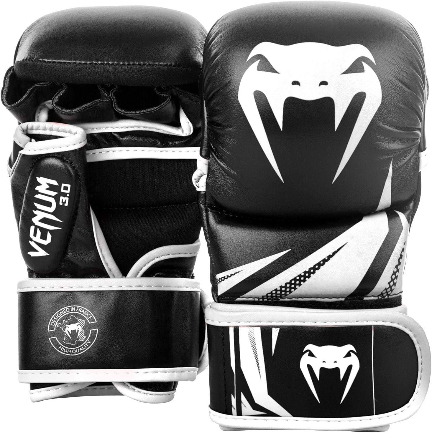 MMA ръкавици за смесени бойни изкуства Venum Challenger 3.0, Размер L-XL, Подходящи за спаринг, Черни с бяло