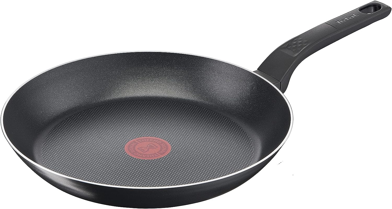 Тиган Tefal B55506, 28 см диаметър, Незалепващо покритие, Термичен сигнал, Лесно почистване, Стабилна база, Черен