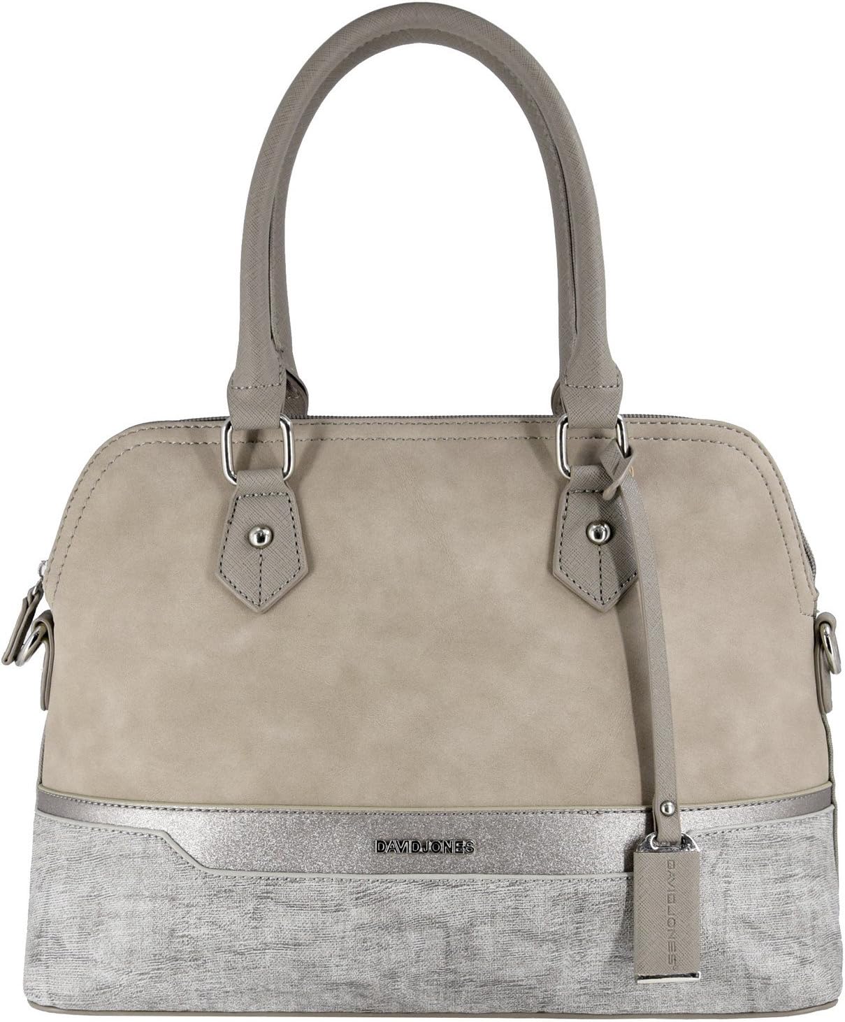 Дамска чанта David Jones, 34 x 26 x 13 см, Висококачествена изкуствена кожа, Сива