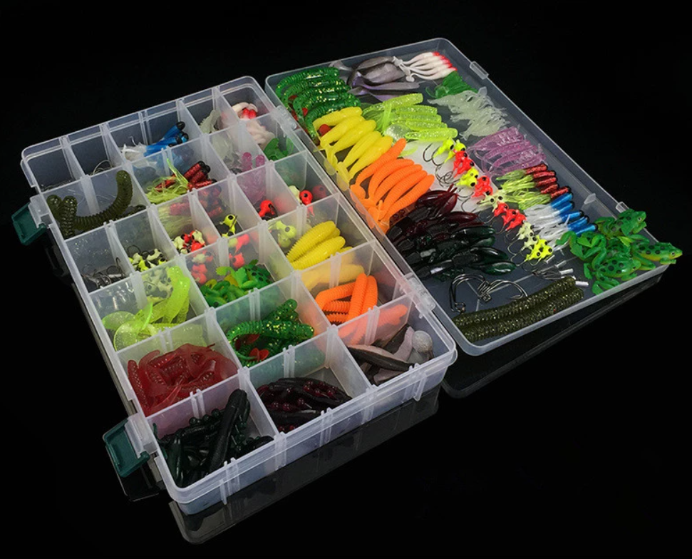 Комплект 301 части за риболов, примамка блесна воблер червей кукички