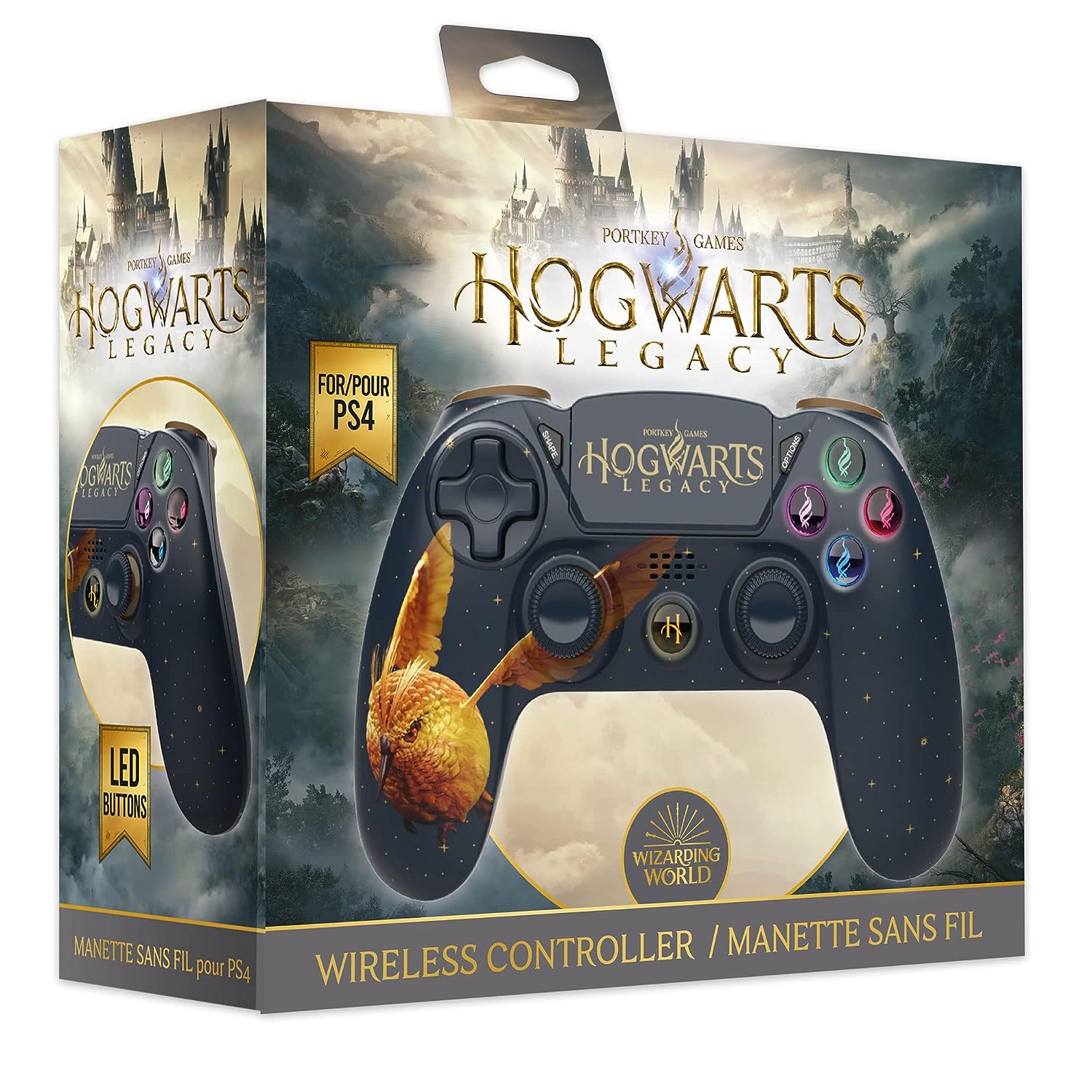 Безжичен геймърски контролер Freaks And Geeks, За PlayStation 4, Harry Potter Hogwarts Legacy Vivet Gold, 600 mAh