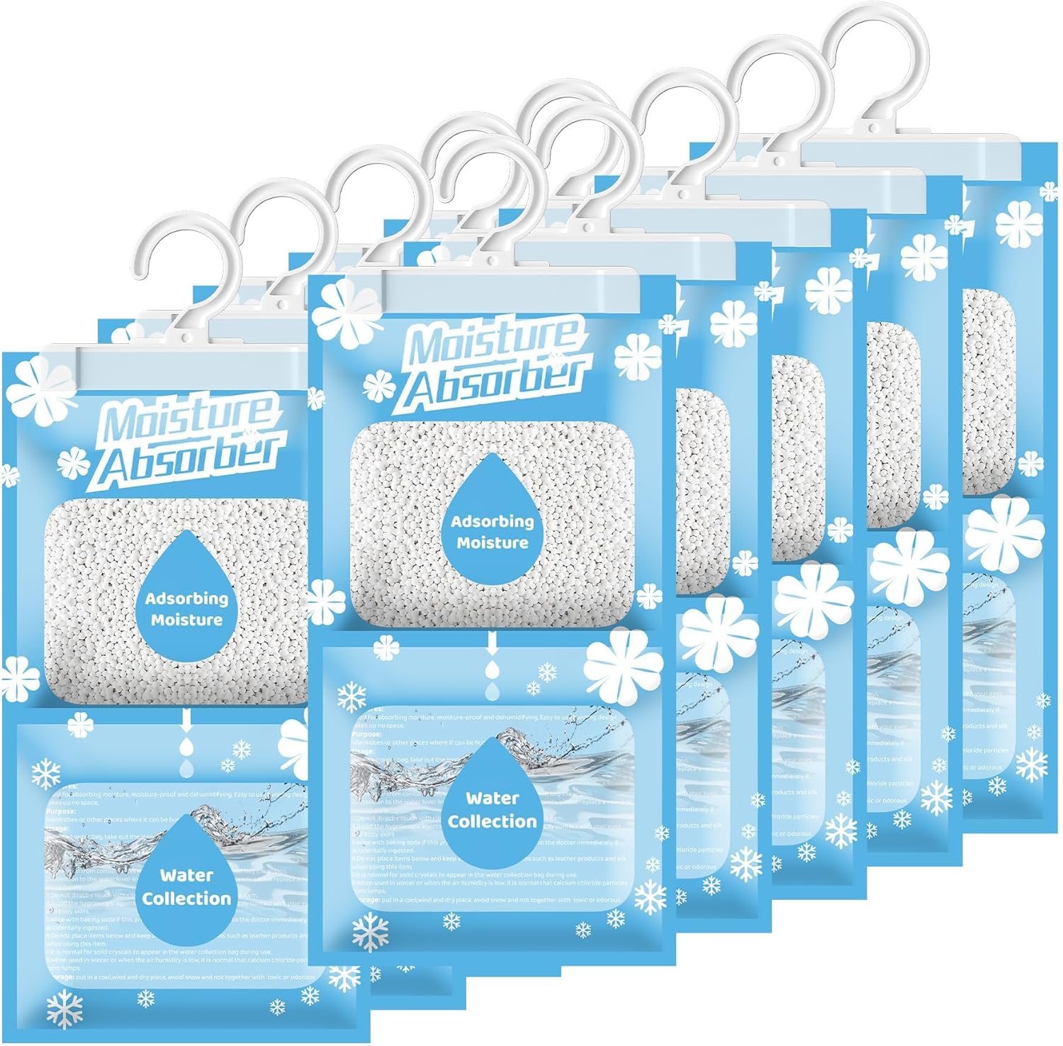 10 x 230 г Висящ влагоабсорбатор, абсорбатор на влага за гардероби за мазета, спални, бани, против влага, против мухъл, ...