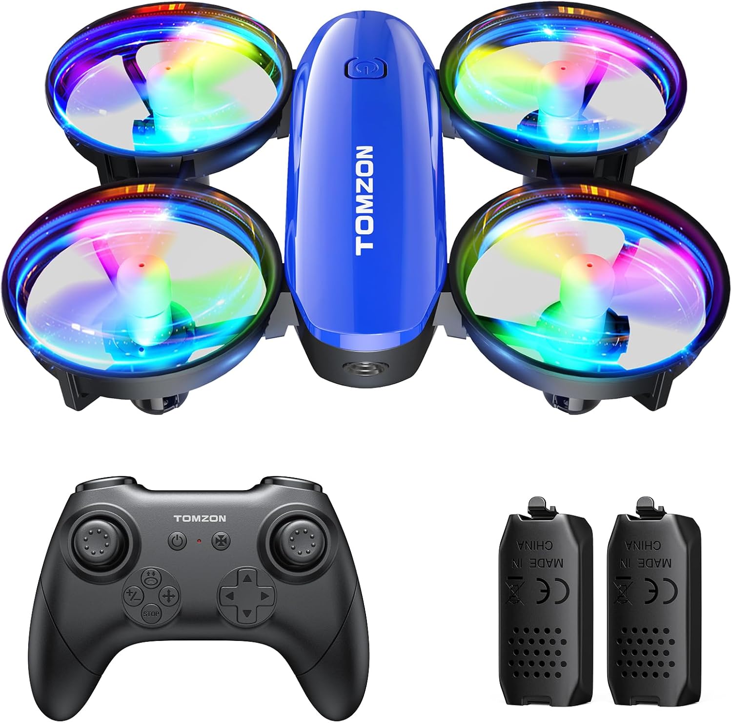 Мини дрон Tomzon за деца, хеликоптер с дистанционно управление и LED светлина, RC квадрокоптер с дълго време на полет и ...