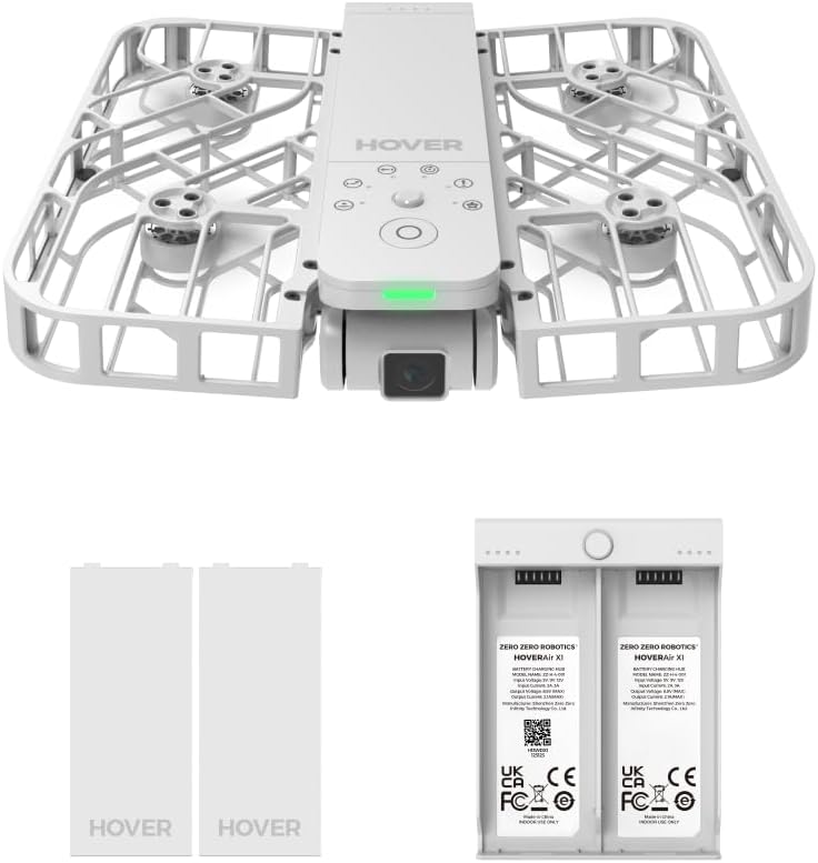 Дрон HOVERAir X1 с камера, самолетящ се дрон с камера и режим „Следвай ме“, мини дрон с джобен размер, HDR видеозапис, и...