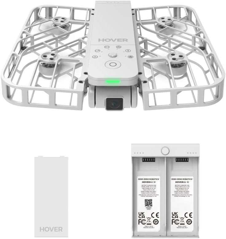 Дрон HOVERAir X1 с камера, самолетящ се дрон с камера и режим „Следвай ме“, мини дрон с джобен размер, HDR видеозапис, и...