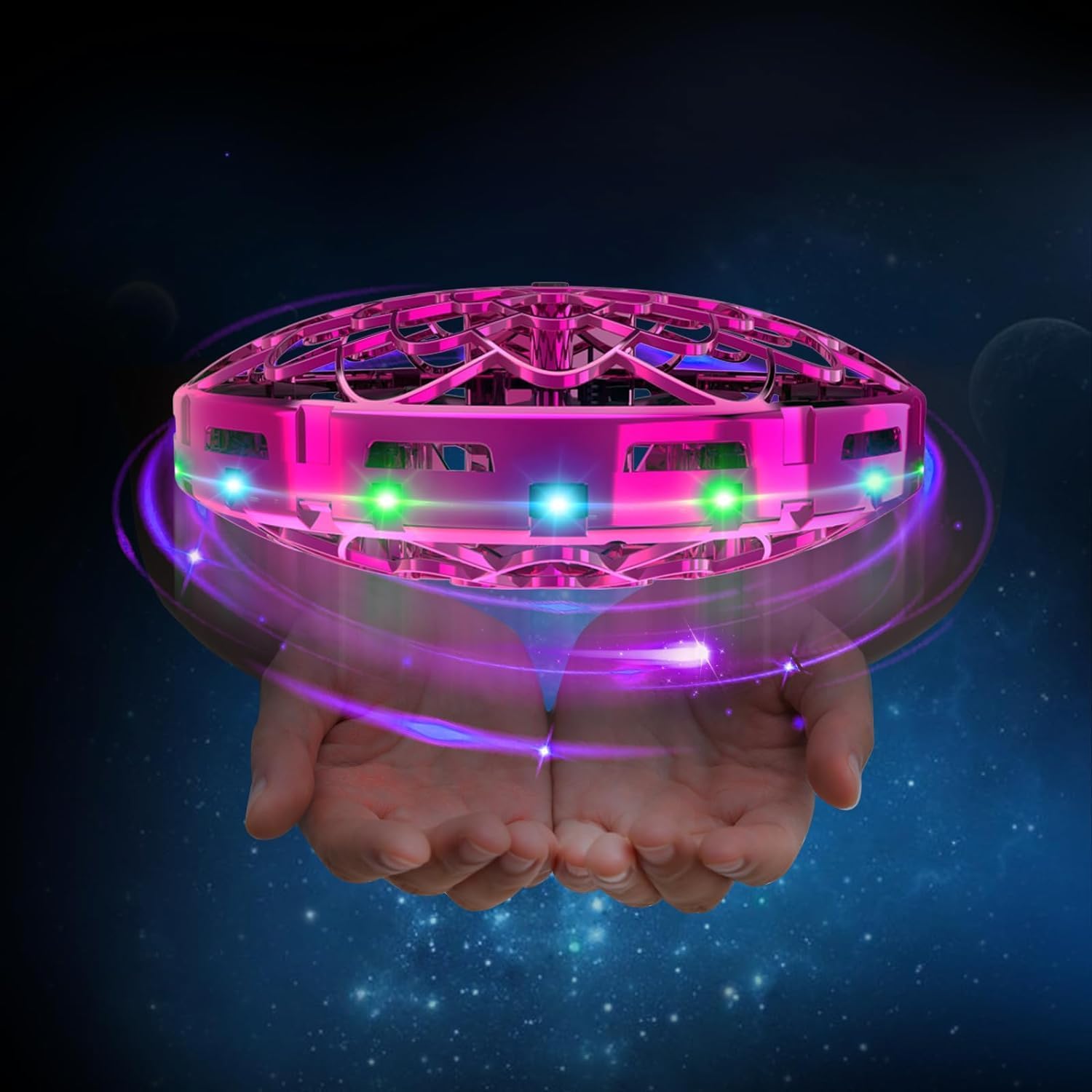 Semai Мини НЛО Дрон Летяща Топка, Летяща Играчка, Ръчно Управлявана Летяща Топка, Въртяща се на 360° с LED Светлина, Под...