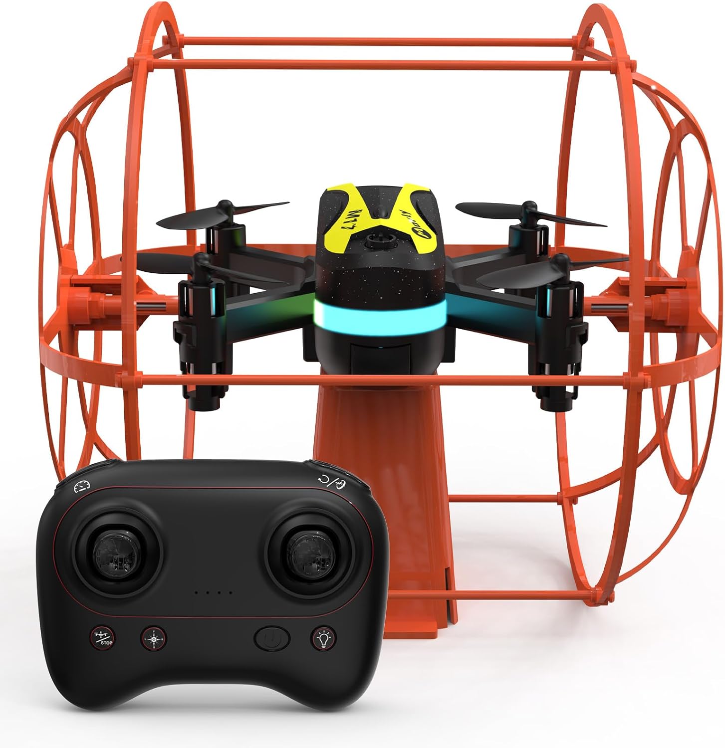 M17 Начинаещ RC Квадрокоптер Мини Дрон със Защитен Капак Земя и Въздух Двоен Режим Опростен Дрон за Вътрешен 3D Обръщащ ...