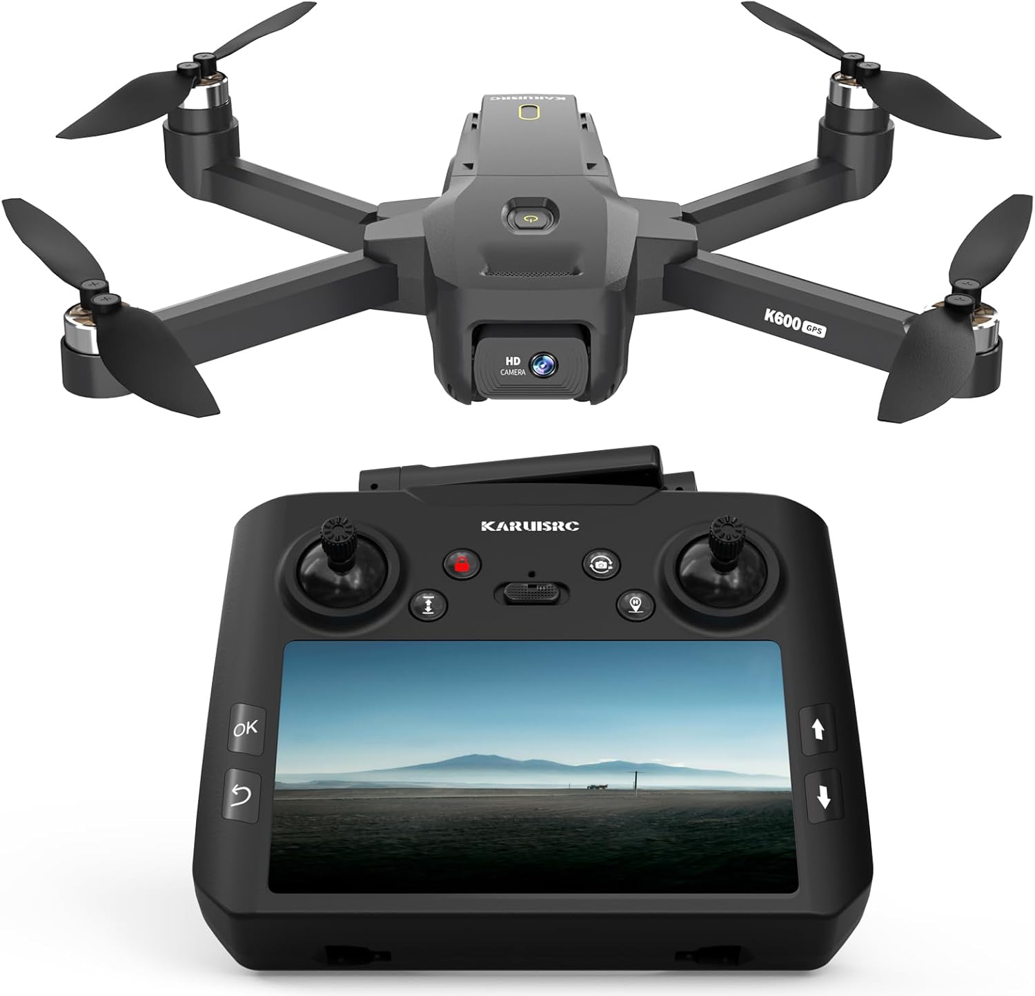 GPS дрон с камера за възрастни и начинаещи, 4,5-инчов HD екран, дистанционно управление, Follow Me Drone, GPS, професион...