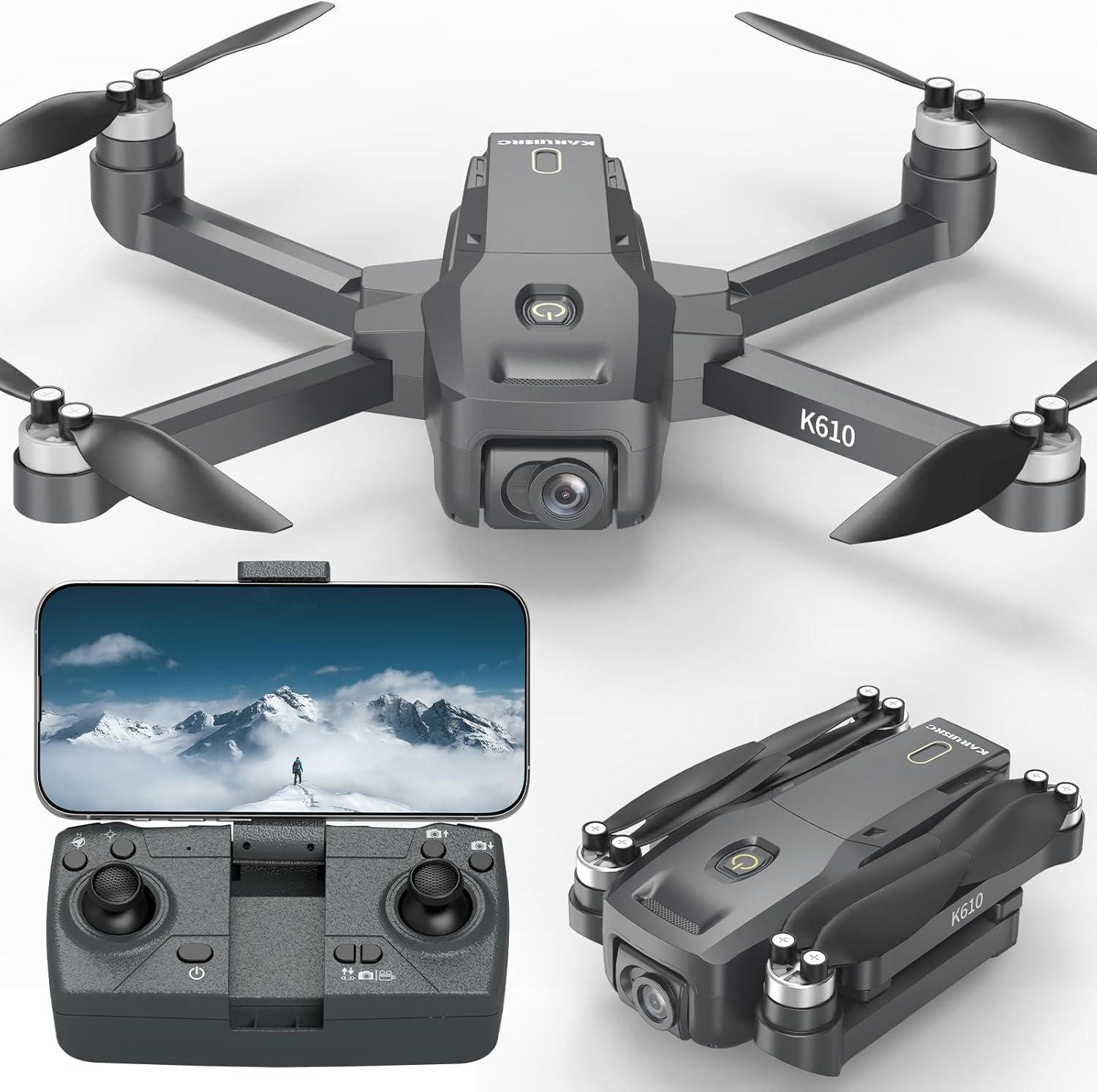 Дрон с GPS професионален дизайн с 4K камера за възрастни, RC дрон с GPS за връщане у дома, дрон за начинаещи с дълго вре...