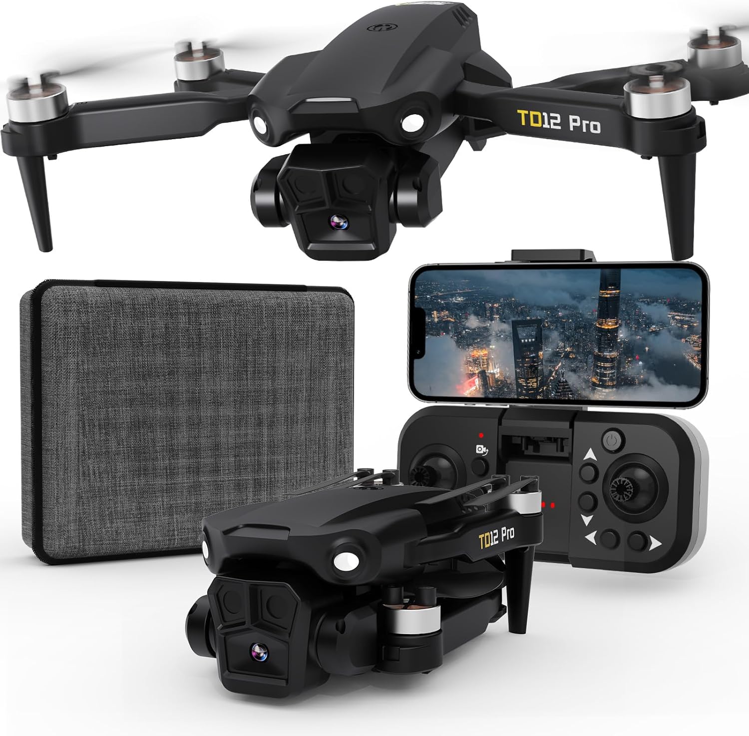 Дрон за начинаещи, Дрон с 4K камера, Сгъваеми мини дронове с оптично позициониране на потока, Стартиране/кацане с един б...