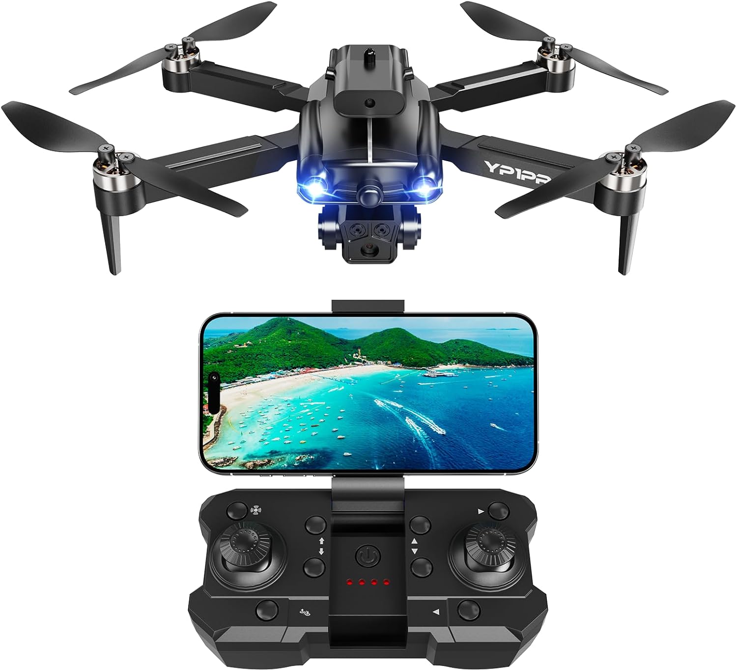 Дрон с камера 4K за деца начинаещи, безчетков мотор, сгъваем квадрокоптер, стартиране с един бутон, 2 батерии под 249 г,...