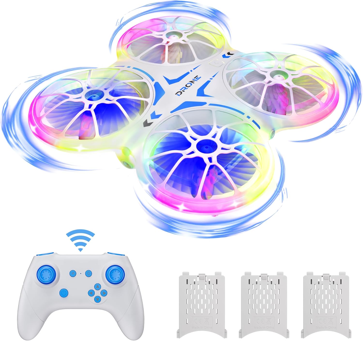 Мини дрон Ridge's Puddle за деца - RC самолет играчка дрон с LED светлини подаръци за момчета и момичета с три батерии