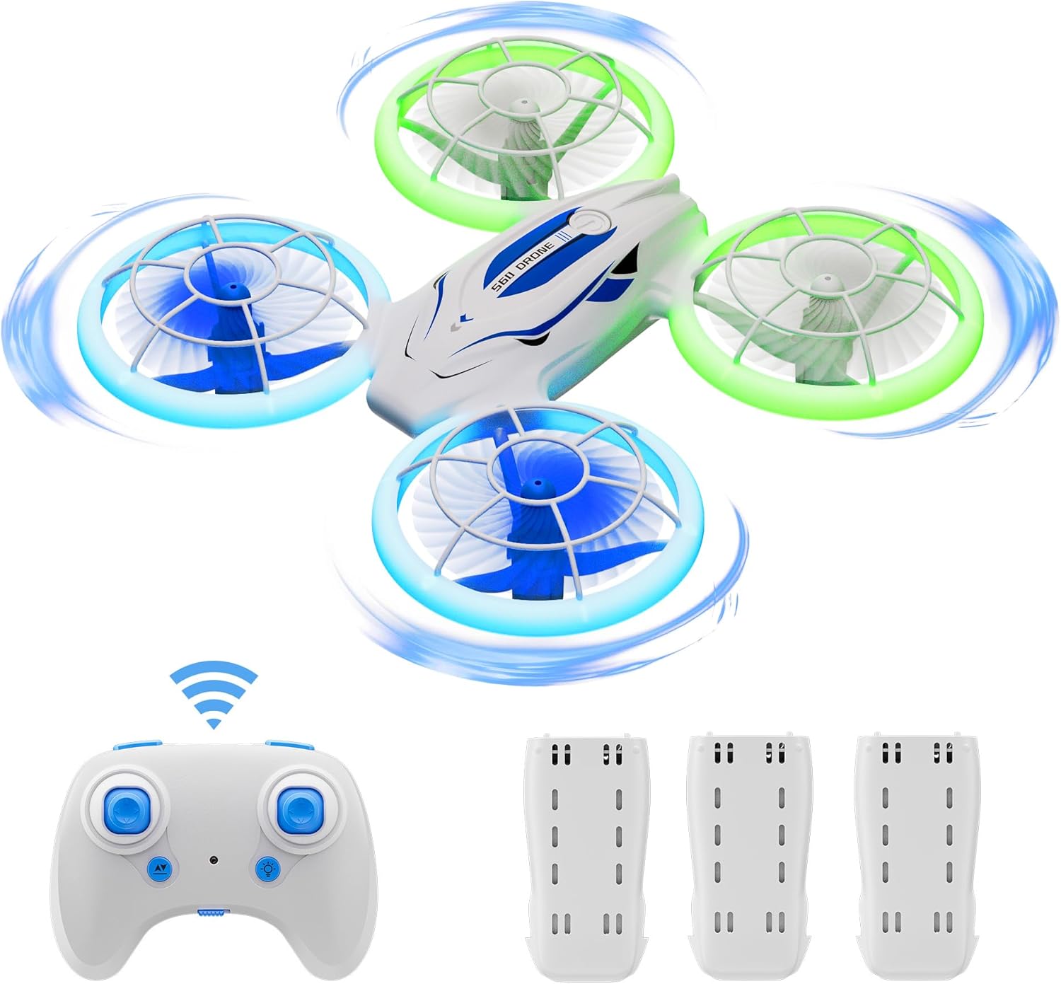 Ridge's Puddle S60 Дрон за деца - Мини дрон с LED светлини RC Квадрокоптер Играчка Подаръци за момчета Момичета Начинаещ...