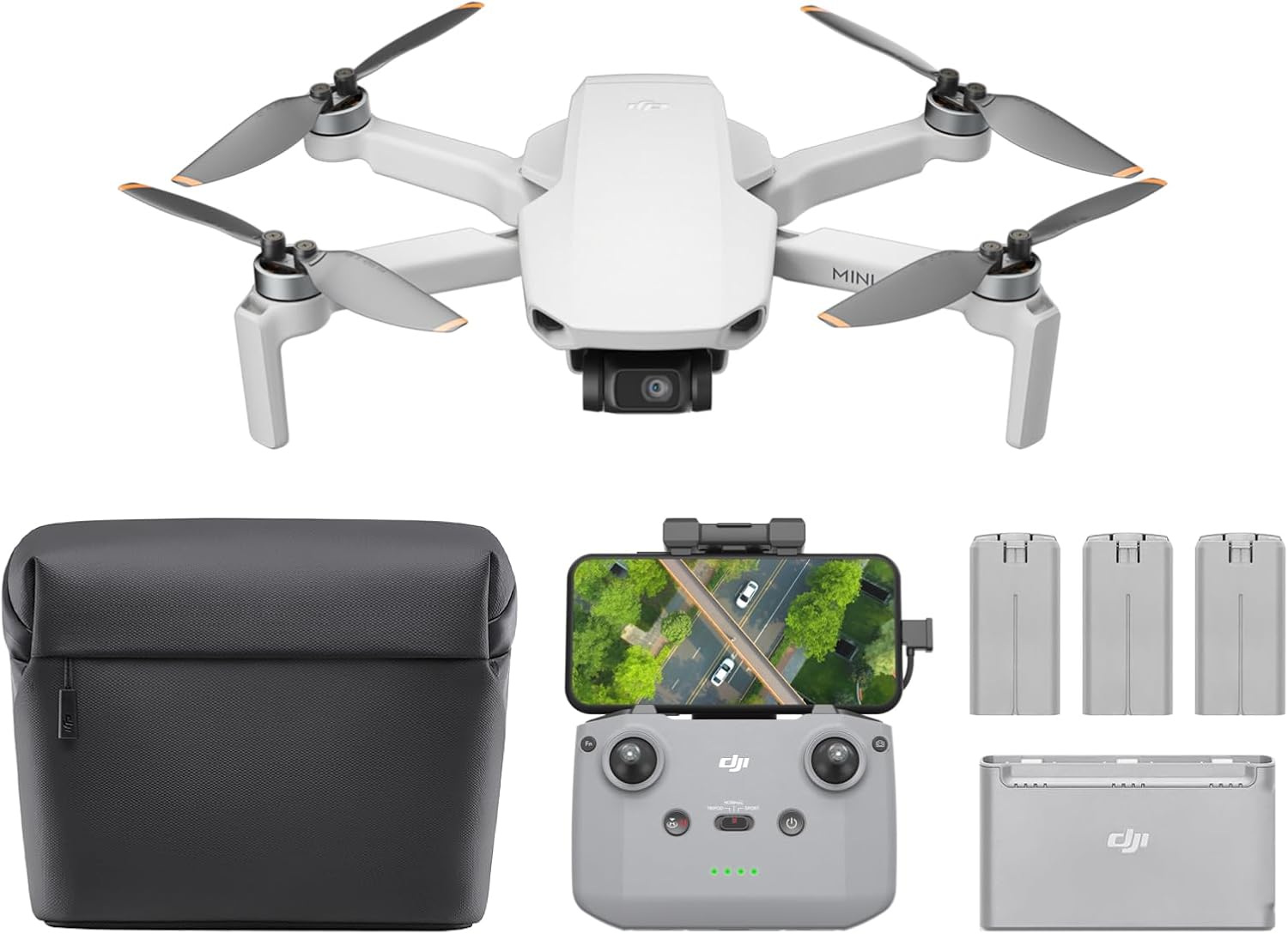 DJI Mini 4K Fly More Combo, Дрон с 4K UHD камера за възрастни, Под 249 г, 3-осна стабилизация на кардан, 10 км видео пре...