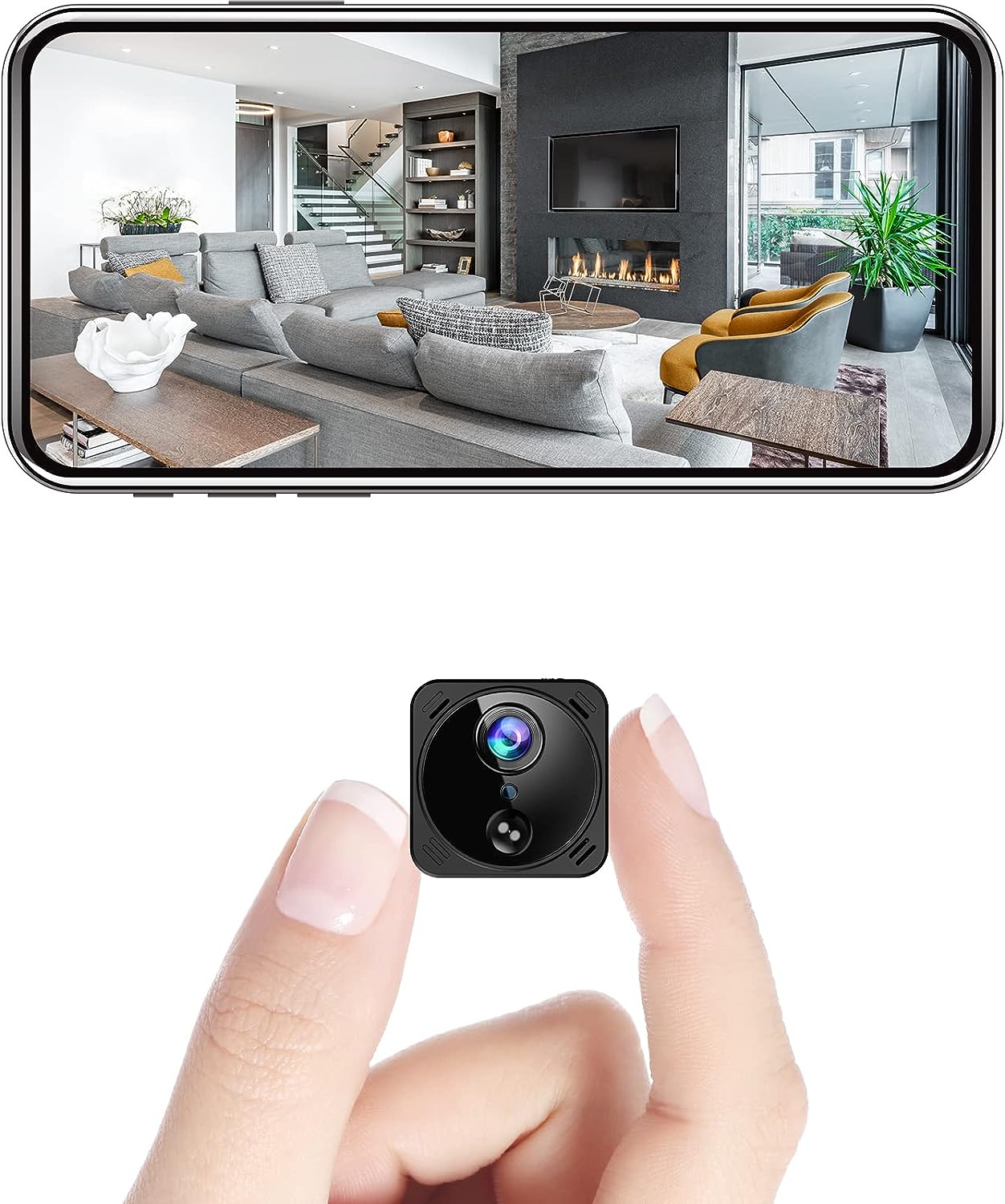 Мини камера HYCENCY, 4K, Wi-Fi, Предаване на живо, Дълъг живот на батерията, Нощно виждане, Откриване на движение