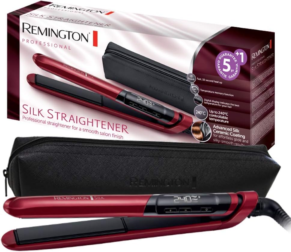 Преса за коса Remington S9600, Черна с червено