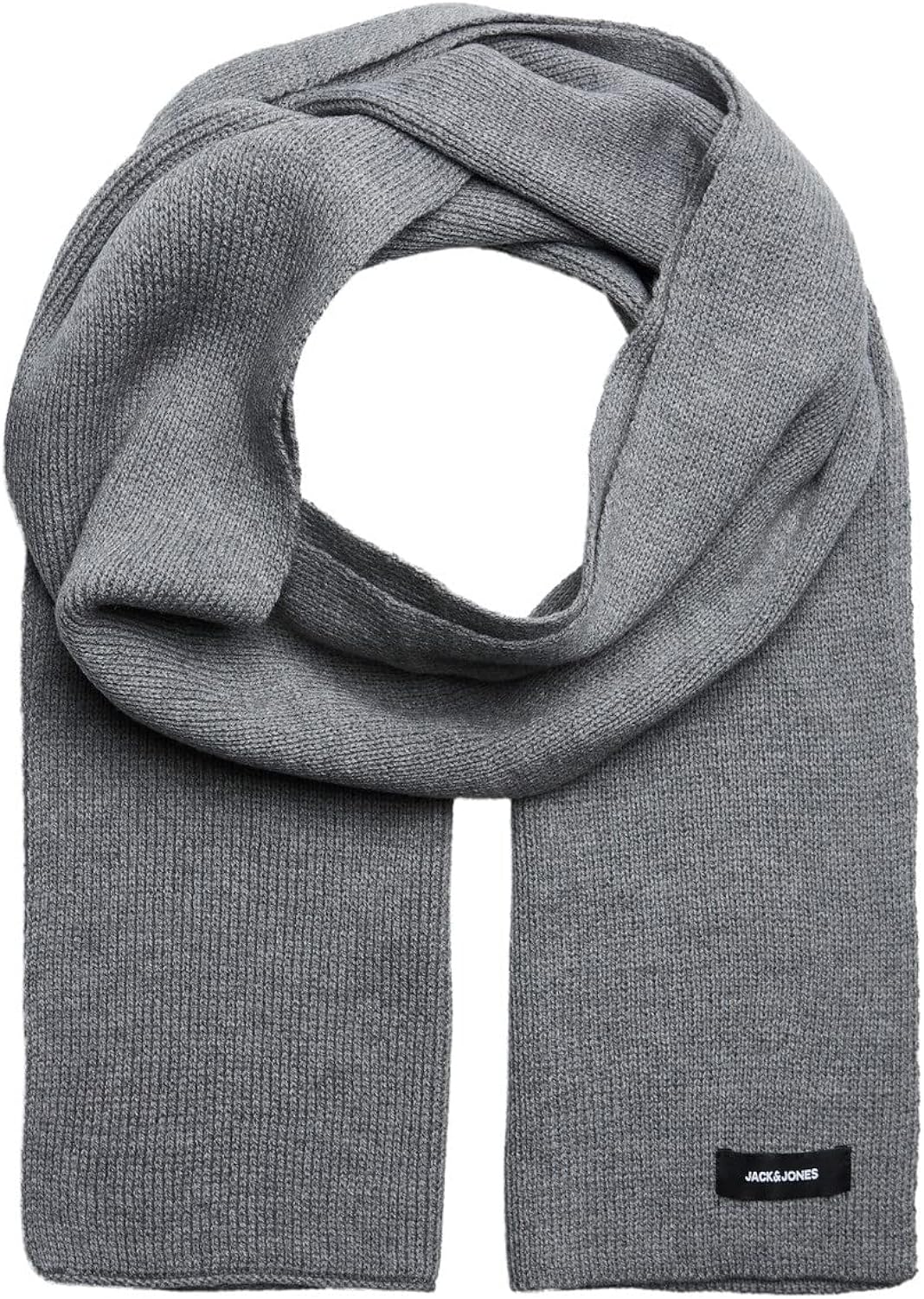 Мъжки шал Jack & Jones, 180 см дължина, 31 см ширина, Плетен, Висококачествена изработка, Сив