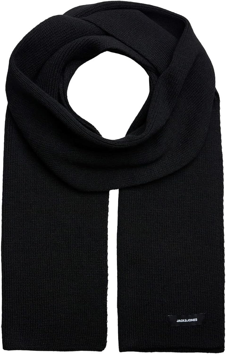 Мъжки шал Jack & Jones, 180 см дължина, 31 см ширина, Плетен, Висококачествена изработка, Черен
