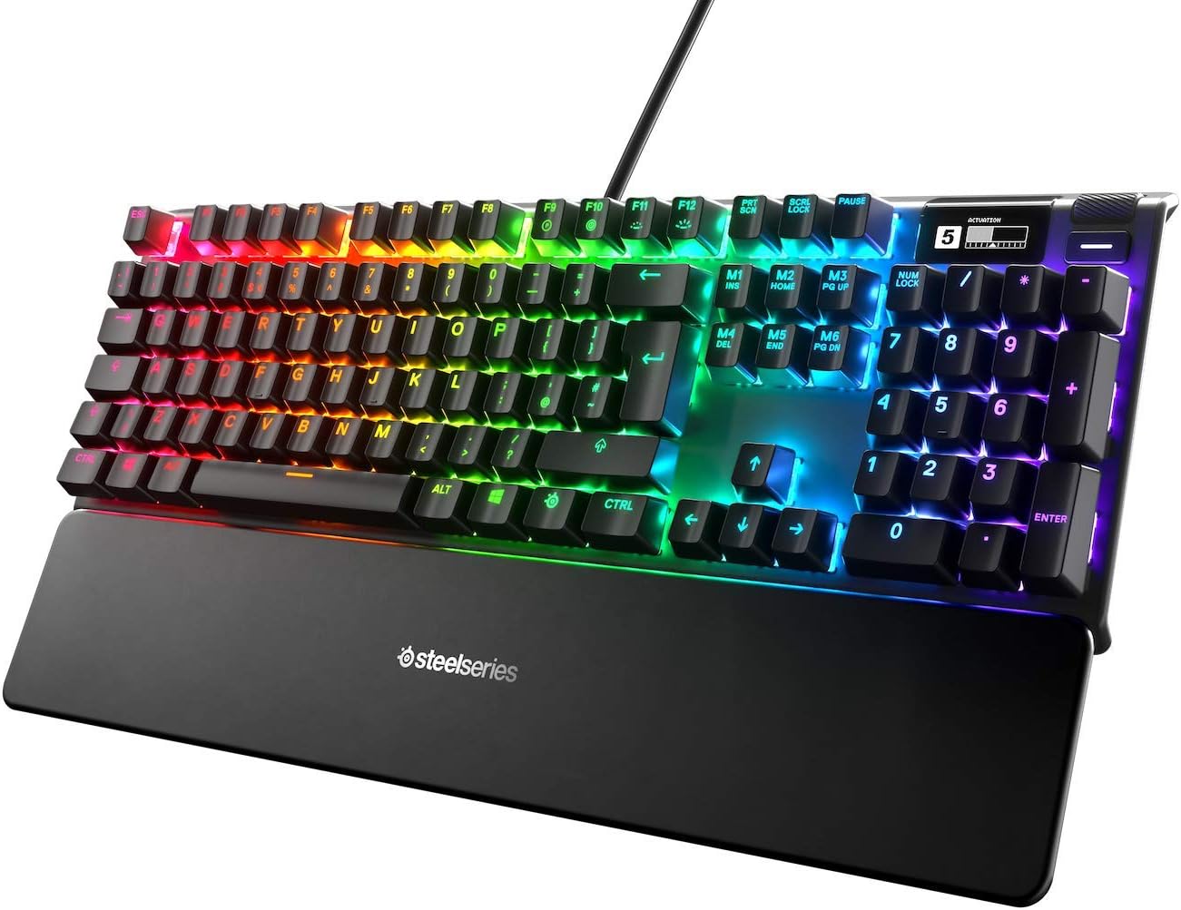 Геймърска клавиатура SteelSeries Apex 7, Red switches, RGB, Oпора за китката