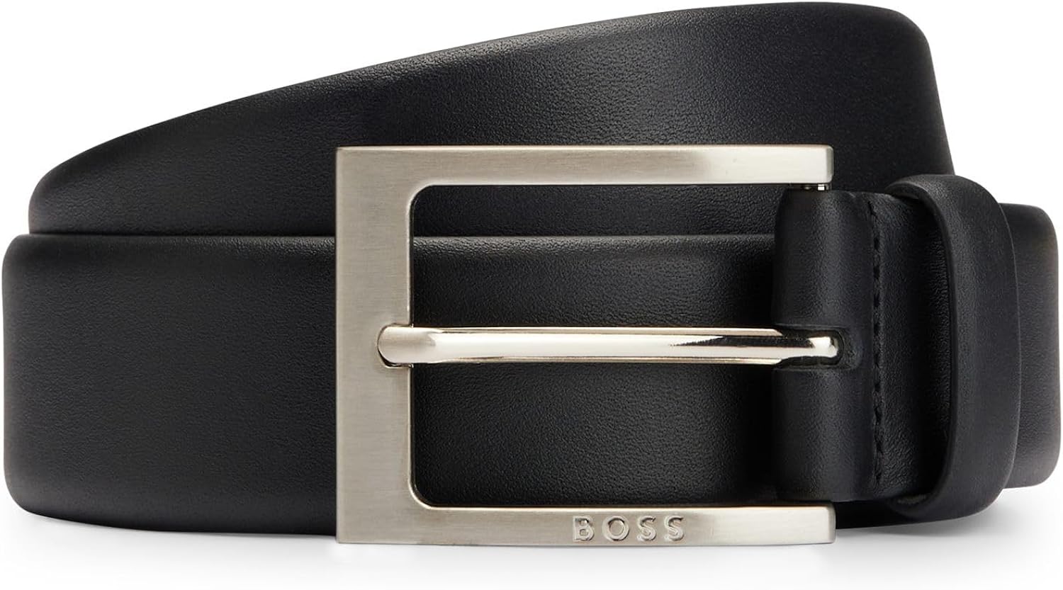 Мъжки колан HUGO BOSS Barnabie, 100 см дължина, 100% естествена Nappa кожа, 3.5 см ширина, Луксозен, Черен