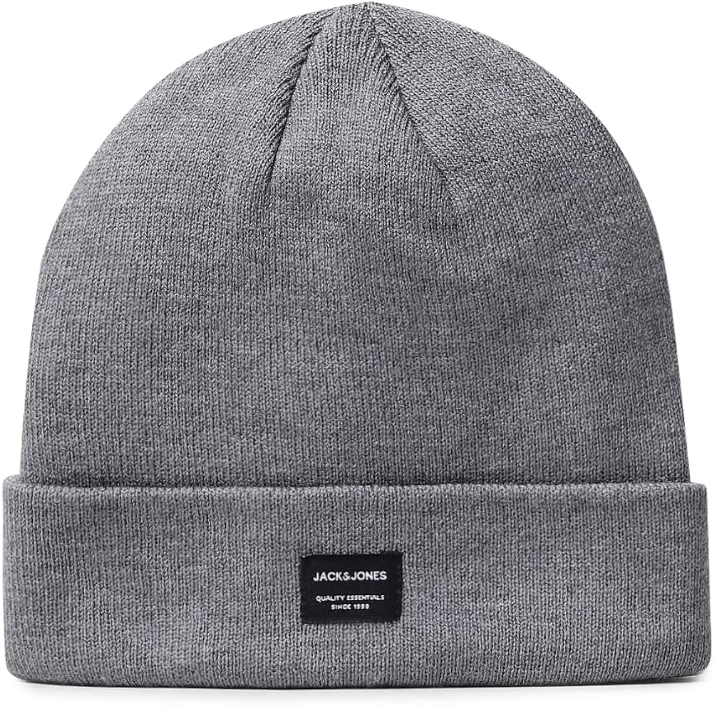 Мъжка шапка Jack & Jones, Подходяща за зимата и есента, 100% Полиакрил, Beanie, Плетена шапка, Сива