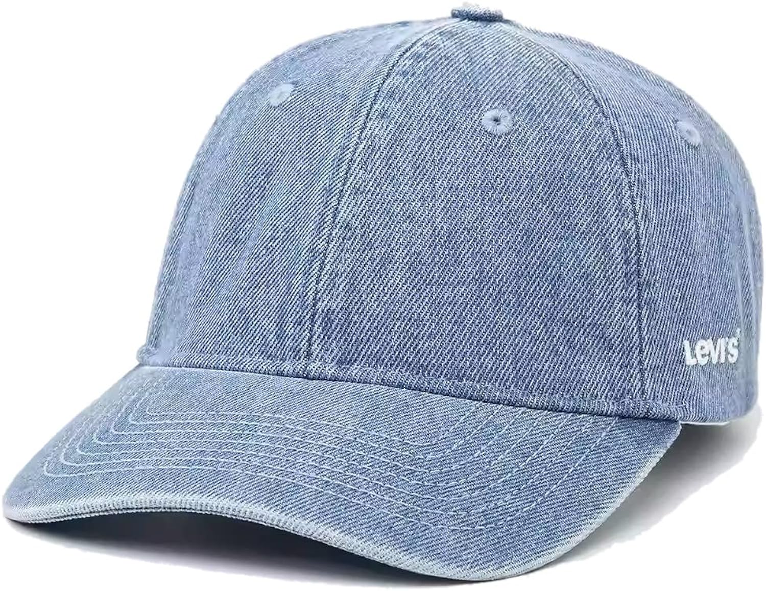 Мъжка шапка с козирка Levi's Essential Cap, 100% памук, Висококачествена изработка, Дънкова шапка, Светлосиня