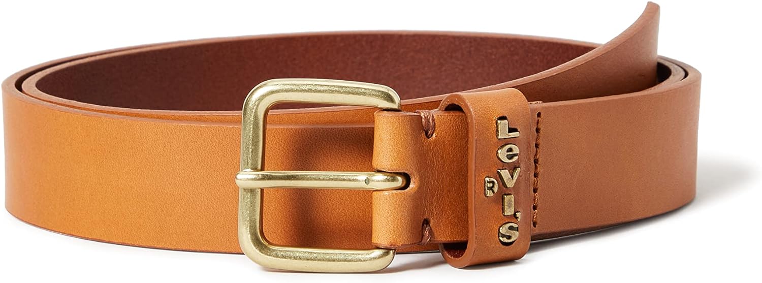 Дамски колан Levi's Calypso, 95 см дължина, 3 см ширина, 100% естествена кожа, Светлокафяв