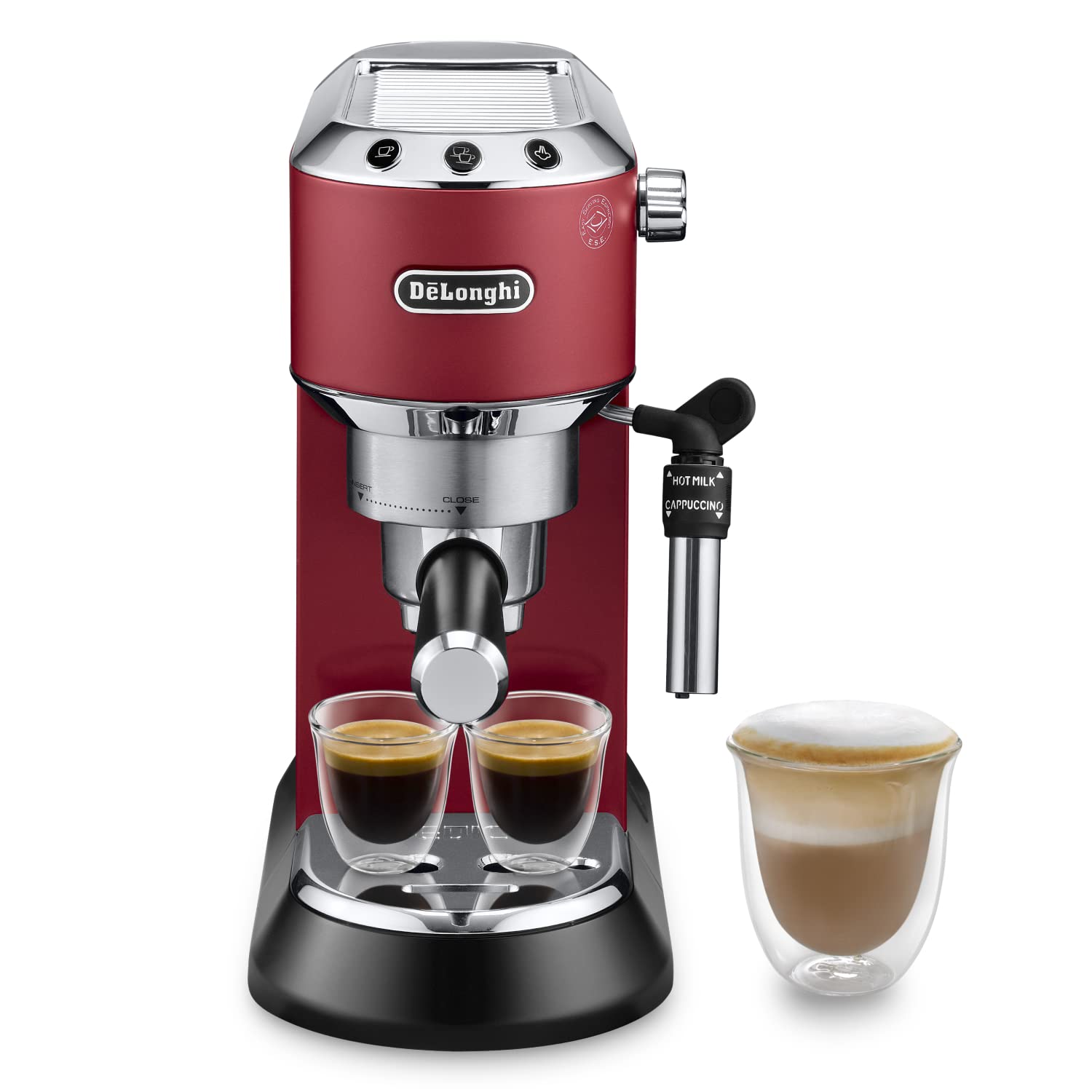 Кафемашина за еспресо De’Longhi, 1350 W, 1 литър, Червена