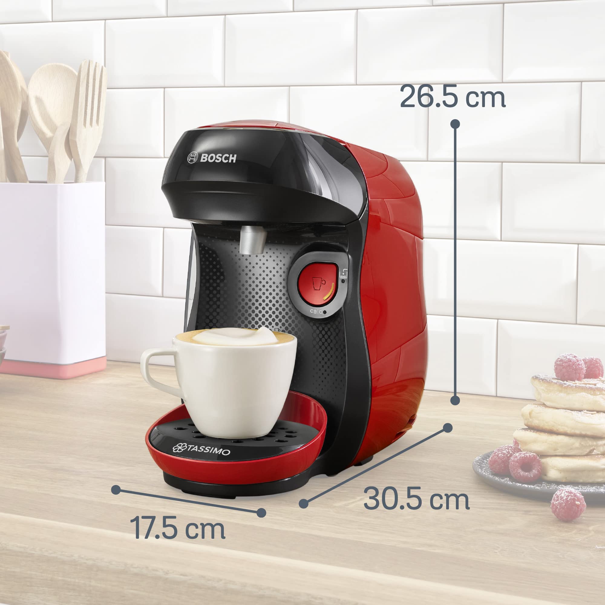 Кафемашина Bosch Tassimo TAS1003 , 1400 W, 0.7 литра, Червена/Черна