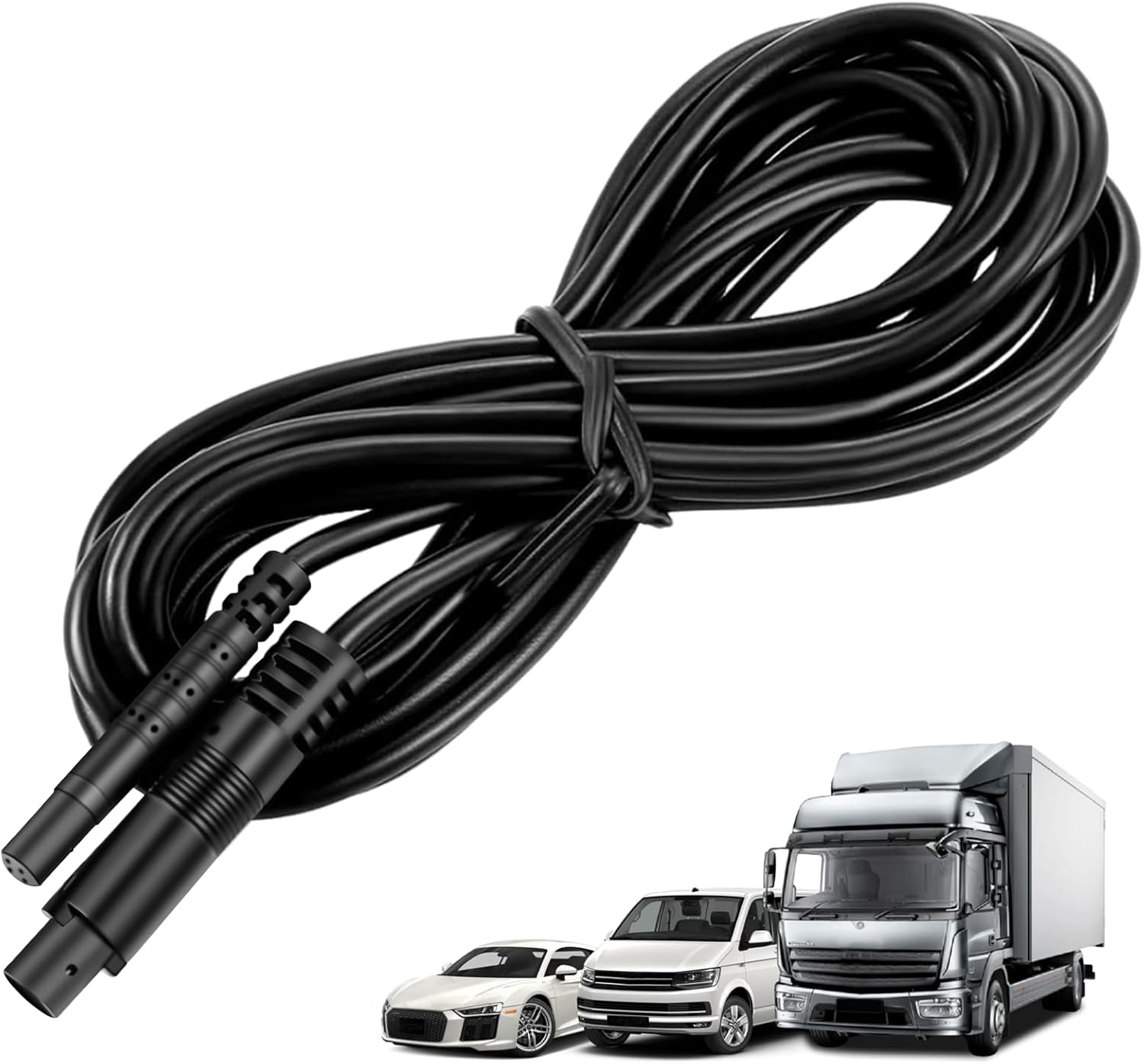 Удължителен кабел за камера за заден ход, 2,5 м, 4-пинов, мъжки към женски, за камера за заден ход, за 12 V, 24 V, камио...