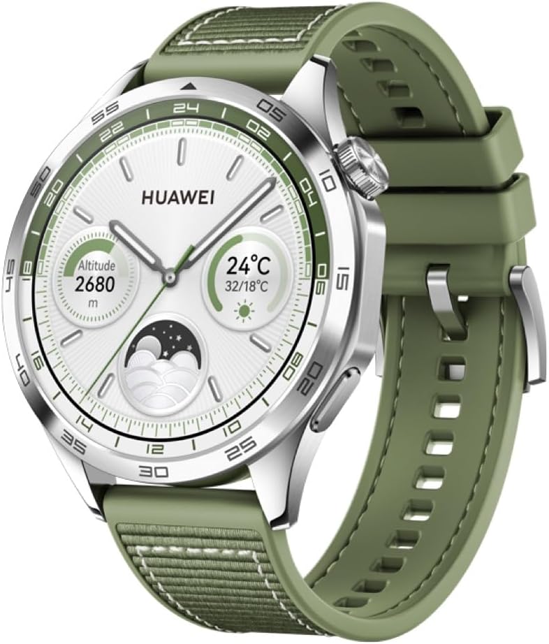 Смарт часовник Huawei Watch GT 4, 46мм, GPS, До 2 седмици батерия, За Android и iOS, Sp02, Кръвна захар*, Спорт, Зелен