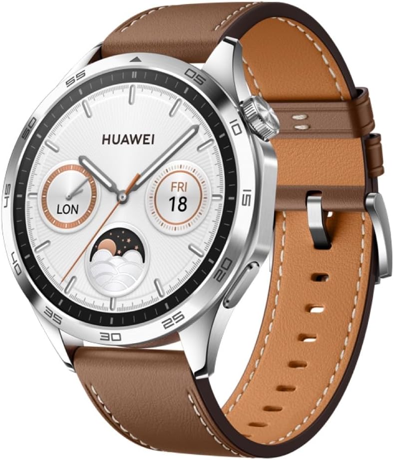 Смарт часовник Huawei Watch GT 4, 46мм, GPS, До 2 седмици батерия, За Android и iOS, Sp02, Кръвна захар*, Спорт, Кафяв