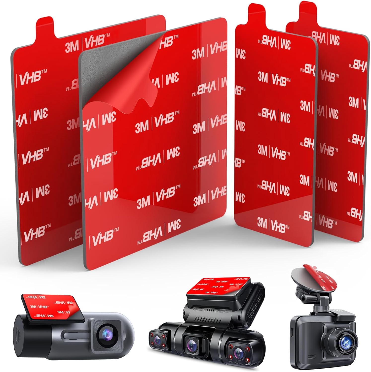 Volport 3M Двустранни изключително здрави лепящи подложки за видеорегистратори, стойки за телефони GoPro, 3M VHB Двустра...