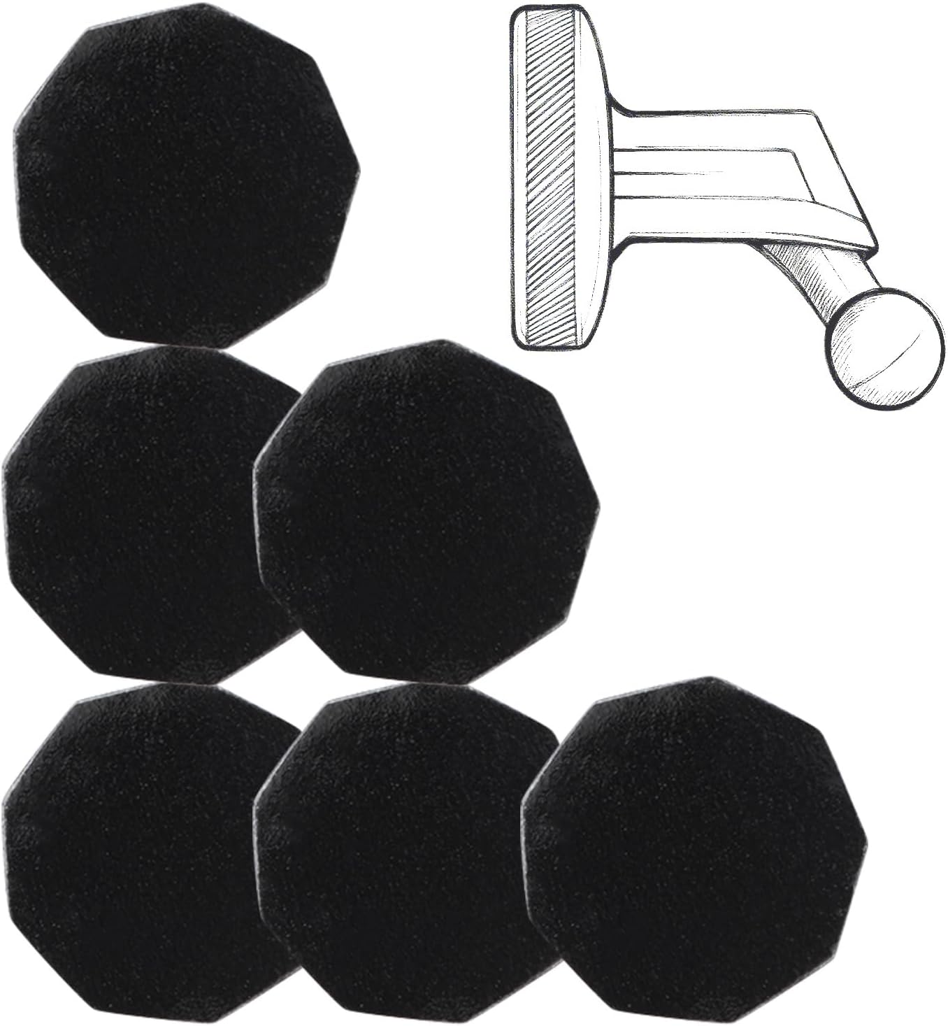 Комплект от 6 метални лепила за видеорегистратори за плоски магнитни стойки, лепило за предно стъкло, съвместимо с 45/46...