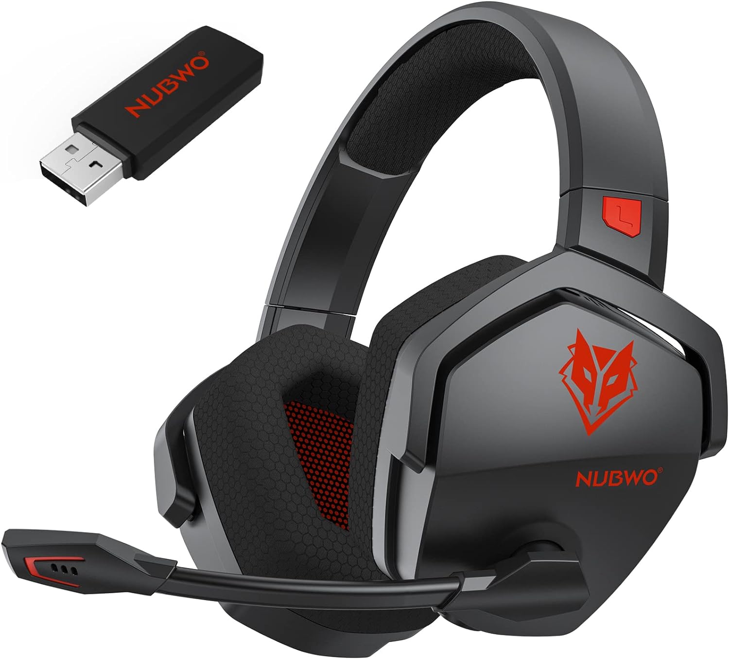 Безжични геймърски слушалки NUBWO G06, Bluetooth, За PS4 / PS5 / PC, Микрофон, Шумопотискане, 17 часа работа, Черни