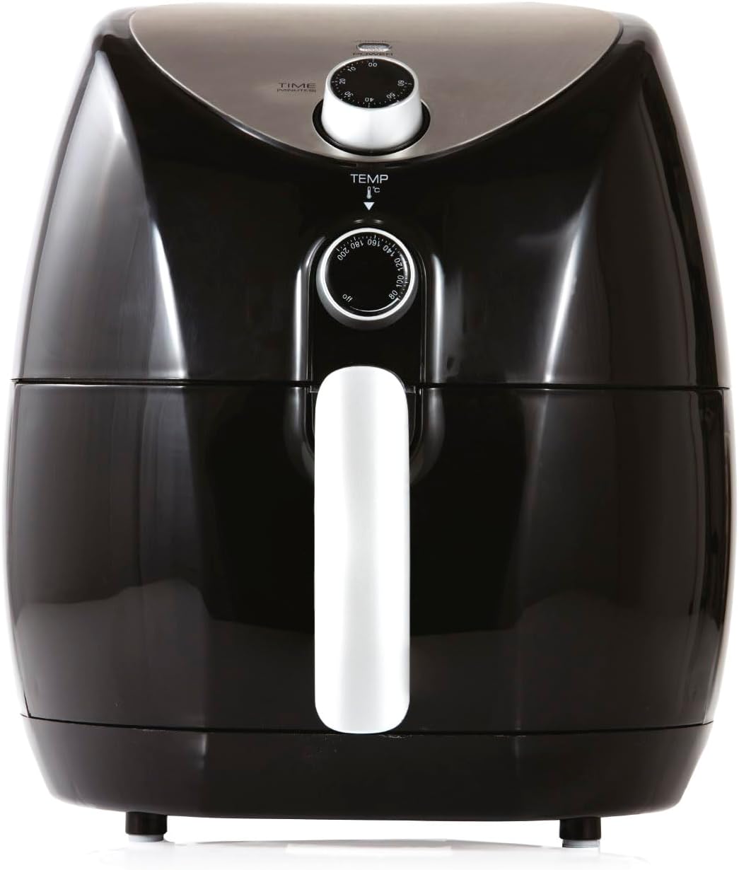 Фритюрник с горещ въздух Tower T17021, 1500W, 4.3 литра капацитет, 60 минути таймер, Регулируема температура, Тиха работ...