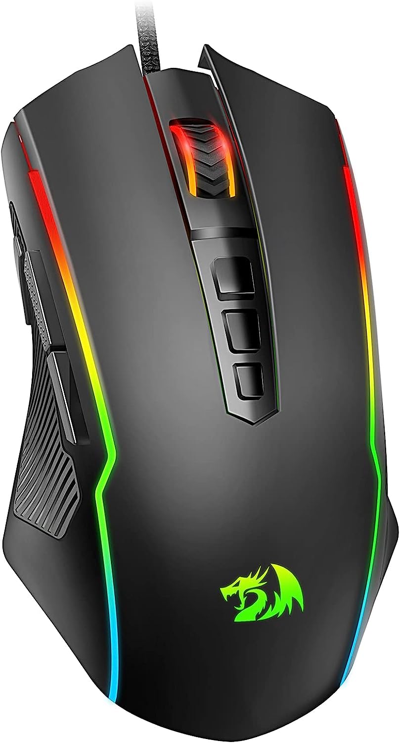 Геймърска мишка Redragon M910, 8000 DPI, 9 програмируеми бутона, RGB подсветка, Черна