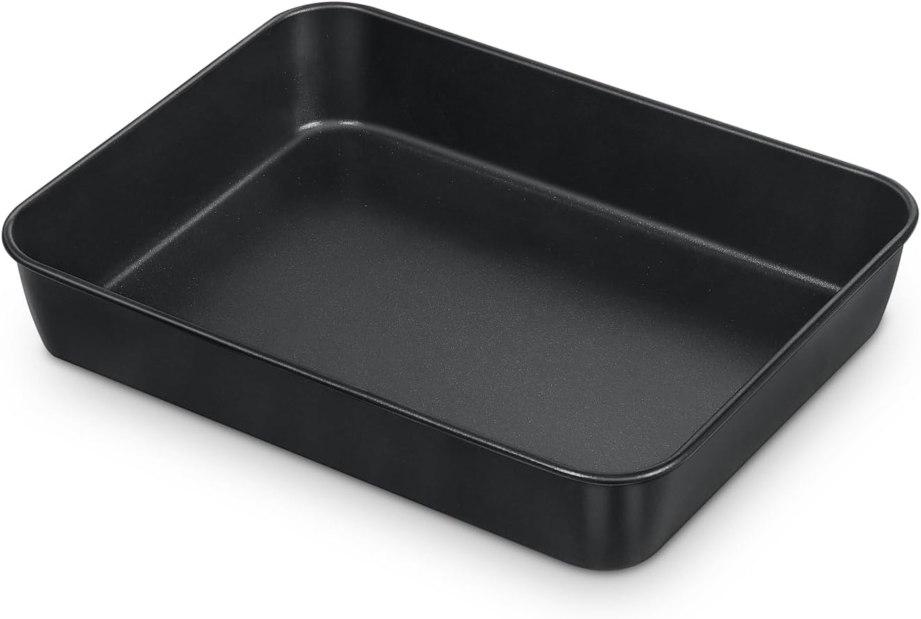 Тава за печене Onader, Незалепващо покритие, Лесно почистване, 23.8 x 18 x 5 см, Неръждаема стомана, Черна