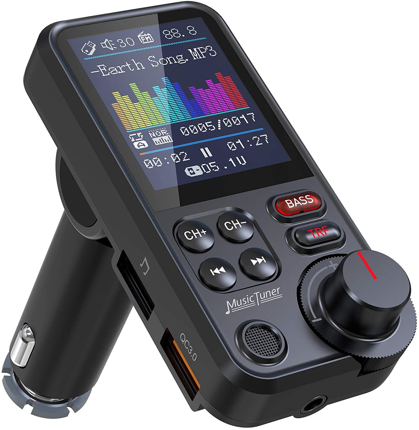 FM трансмитер Nulaxy KM30, Bluetooth, 1.8