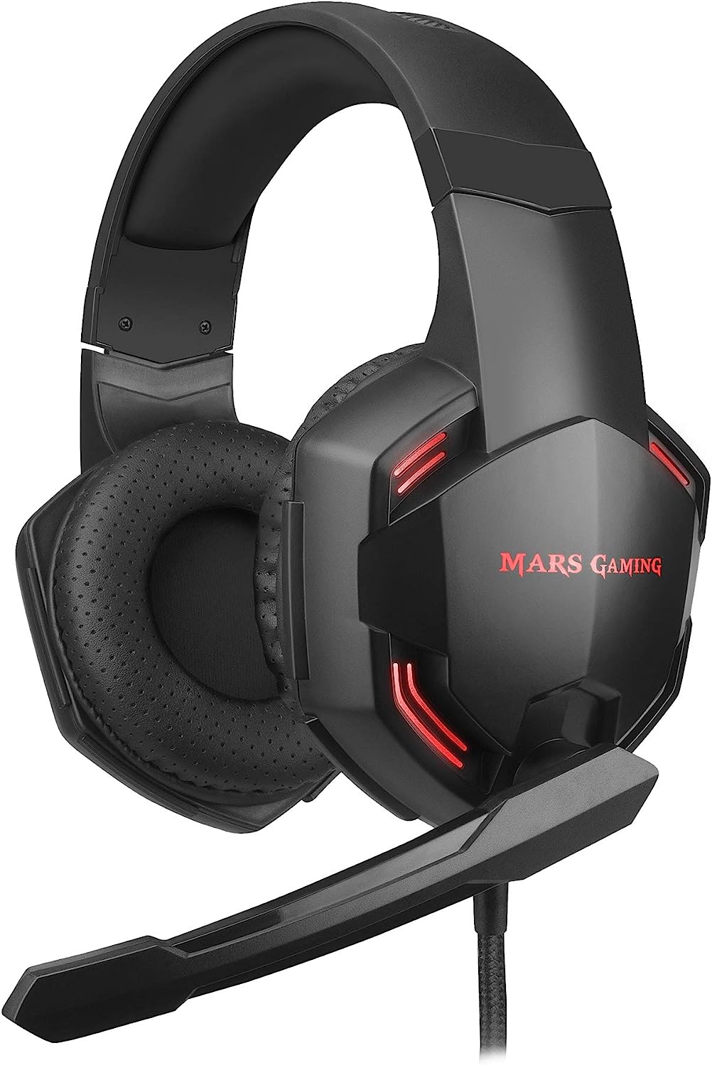 Геймърски слушалки Mars Gaming MHX PRO, 7.1 съраунд, Boom микрофон, LED подсветка, Регулируеми, Черни