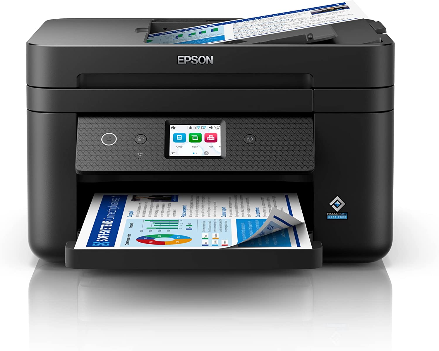 Мастиленоструен принтер Epson Workforce WF-2960DWF, 4в1, Wi-Fi, USB 2.0, Ethernet, NFC, Цветен, ADF Дуплекс, А4, Черен