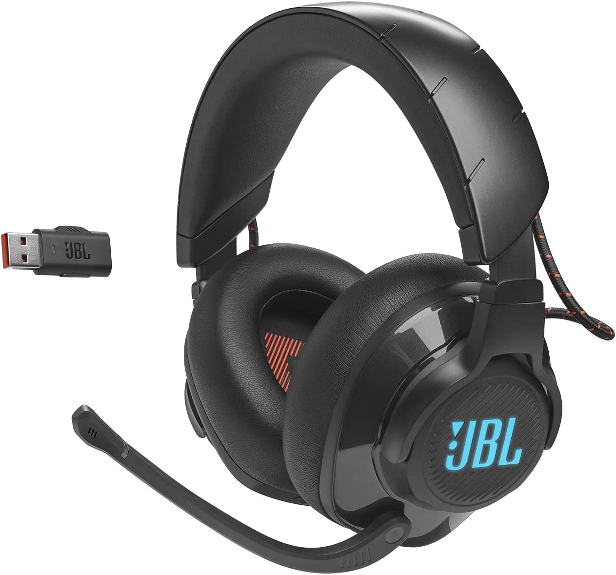 Геймърски слушалки JBL Quantum 610, Безжични 2,4 GHz, 3,5 мм жак, Boom микрофон, QuantumSurround Sound, Черни