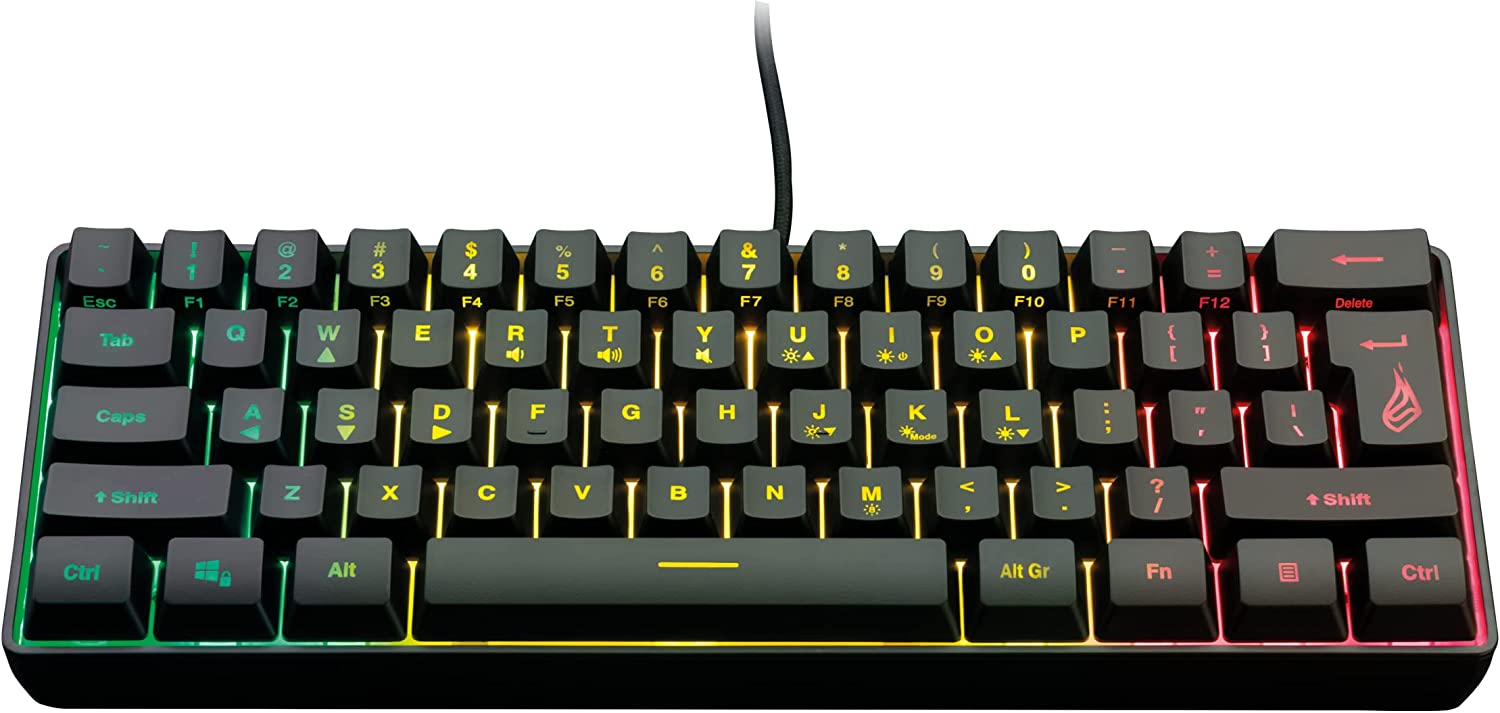 Геймърска клавиатура Surefire Kingpin X1, 60% клавиатура, RGB подсветка, Черна