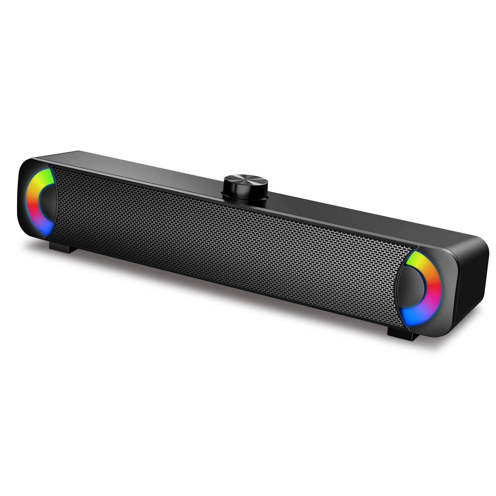 Саундбар HPYLIF·H YXSM9012BL, 2 канала, 10W RMS, RGB подсветка, 3.5mm жак за звука, USB захранване, Черен